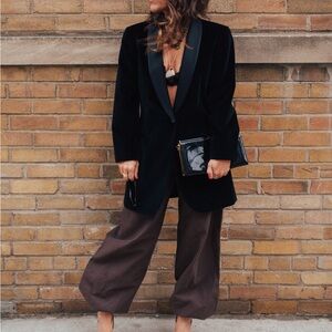 90’s Vintage Black Tuxedo Blazer — Satin Lapel